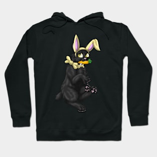 Bobtail BunnyCat: Black (Yellow) Hoodie